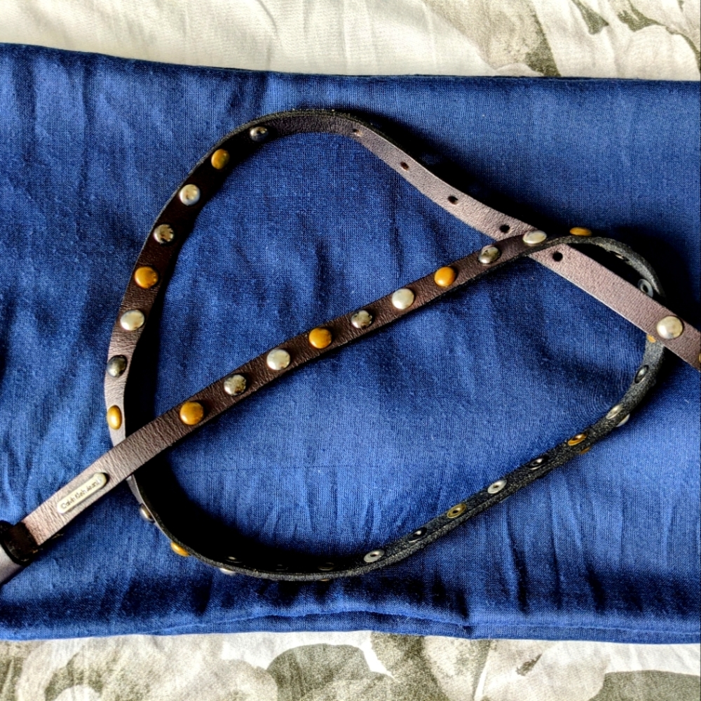 Calvin Klein Women's Small Metal & Leather Belt